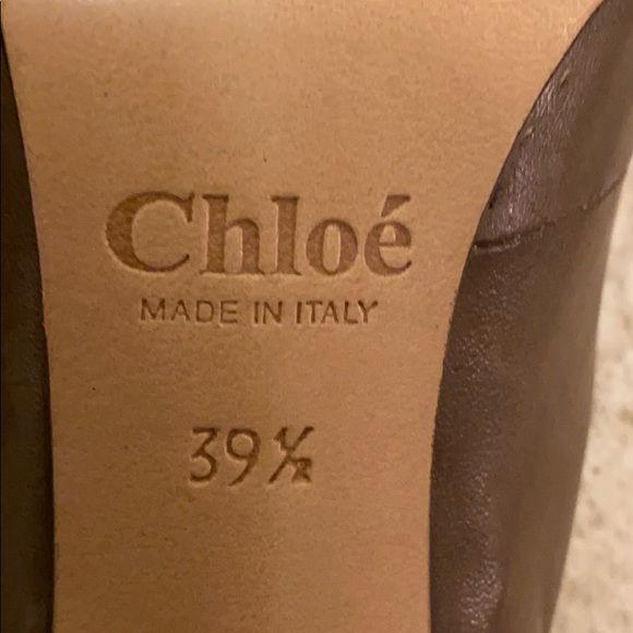 CHLOÉ Leather Round-Toe Pumps Size 9.5 - Picture 8 of 10